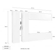 Parete attrezzata economica e moderna con vetrina L.280 cm, finitura Antracite