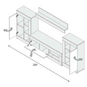 Soggiorno completo in offerta, finitura Rovere nodi e Bianco opaco