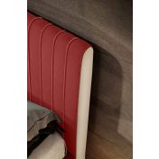 Letto matrimoniale ecopelle Rossa king size, testata retrofinita