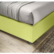 Letto sommier 140x200 con ruote Moretti Compact, finitura Verde cedro