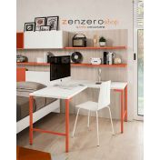 Letto singolo POP 02, finitura Corallo e Bianco Opaco