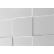 Armadio moderno 2 ante scorrevoli con forme geometriche, 220x210, bianco opaco