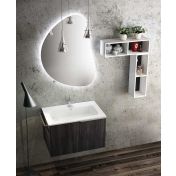 Mobile bagno con lavabo, 1 cestone finitura Olmo rodano