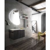 Mobile bagno con lavabo, 1 cestone finitura Olmo rodano