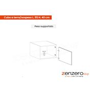 portata massima, cubo con base a terra h. 40 cm