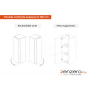 portata massima e reversibilità ante per pensile h. 138 cm