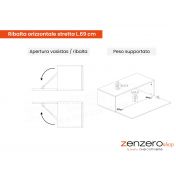 Ribalta orizzontale stretta L.69 cm ad un'anta, disponibile in diverse finiture, Made in Italy