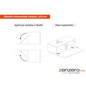 peso e reversibilità ribalta l. 69 cm