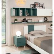 Letto singolo POP 02, finitura Verde Salvia e Bianco