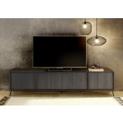 Mobili Porta TV moderno 4 ante in finitura Nero Frassinato