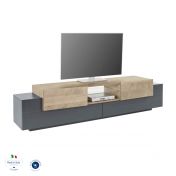 Conveniente Mobile porta tv Antracite e Oak, 2 ante 2 ribalte