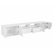 Innovativo Porta TV moderno Bianco lucido, Made in Italy 