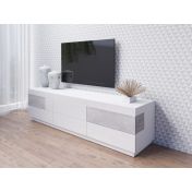 Pratico Porta TV L.206 grigio cemento e bianco lucido 