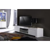 Conveniente Porta TV "Alba" Moderno di Design, Laccato Bianco Lucido