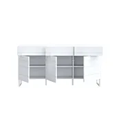 credenza con piedi bianchi