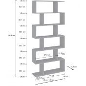 Libreria moderna verticale, colore ardesia, 6 ripiani, made in Italy