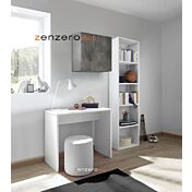 Zona Studio Ossido, Beton e Bianco Opaco con Scrivania, Libreria e Pensile