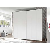 Cameretta moderna con letto in ecopelle bianco e armadio vertigo bianco H.230