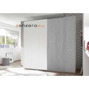 Cameretta bianco opaco e grigio artico con letto singolo