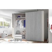 Cameretta bianco opaco e grigio artico con letto singolo