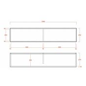 Elemento orizzontale ribalta/vasistas sospeso L.138 cm, disponibile in diverse finiture