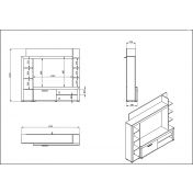 Parete attrezzata moderna finitura Rovere e Nero