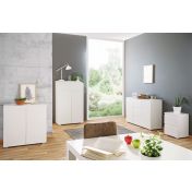 Madia stile minimal con 2 ante finitura Bianco opaco