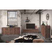 Credenza stile industry a 4 ante finitura Legno vecchio 