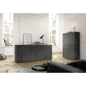 Credenza Moderna Effetto marmo, Madia di Design, 4 ante