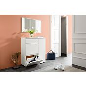 Economica e spaziosa scarpiera L.98 finitura Bianco opaco 