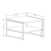 Tavolino con doppio piano d'appoggio, misure 65 x 65 cm 