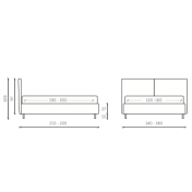 Letto matrimoniale Wezwen con contenitore in finitura grigio perla ed antracite