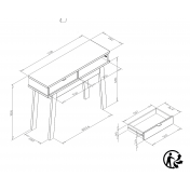 Consolle Rosvik in finitura Grigio Seta e Grigio Perla