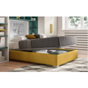 Letto Sommier con contenitore senza testata in finitura Senape