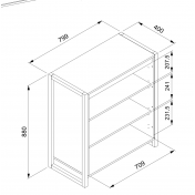 Madia industry 2 ante, finitura Rovere Nodato e struttura in Antracite