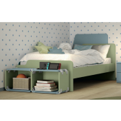 Mobili camerette bambini: letto singolo con testata bicolore 