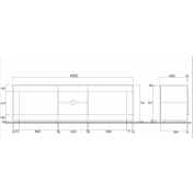 Mobile porta TV "Beta" Laccato Bianco Lucido 181x56