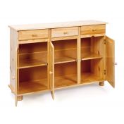 Credenza Moderna, Madia di Design, 3 Ante e 3 Cassetti, Pino