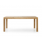 Tavolo di design allungabile in legno, finitura rovere consumato, apertura con binario