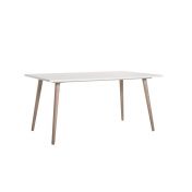 Tavolo di design con gambe in legno in Quercia e piano Bianco