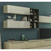 Parete attrezzata moderna con librerie, Made in Italy