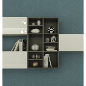 Parete attrezzata moderna con librerie, Made in Italy