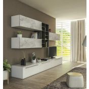 Parete attrezzata moderna di design,  disponibile in diverse finiture, Made in Italy