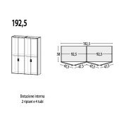 Armadio camerette Moretti Compact, Bianco frassino e Olmo