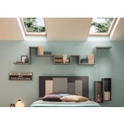 Libreria di design sospesa Moretti Compact, color grigio alluminio