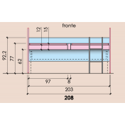 Letto multifunzionale 3 posti, finitura Rovere dorian e Agave