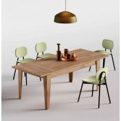 Tavolo di design L.130 allungabile, color quercia, Made in Italy