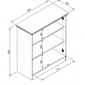 Credenza multiuso 2 ante in finitura Grigio antracite