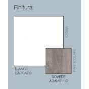 Vetrina 4 ante, bianco lucido e rovere adamello, made in Italy