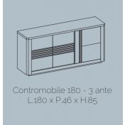 Madia 3 ante, bianco laccato e rovere adamello